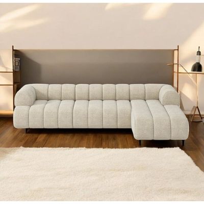 Solana L-Shape Sofa Boucle Fabric L200 x W320 x H75 - Off-White