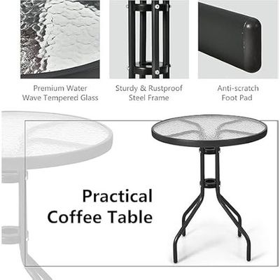 Outdoor Patio Bistro Set – 2 Wicker Chairs & Round Table – Perfectly Crafted for Small Spaces, Cozy Outdoor Dining, and Stylish Relaxation L72 x W59 x H93 - Brown