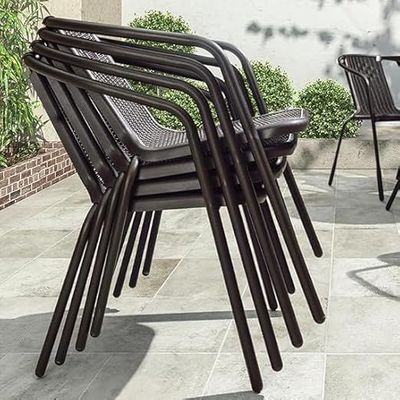 Dining Set 5 Piece Outdoor Furniture Patio Dining Table and Chair Balcony Dinner Table Dinner Chair Poly Rattan Anthracite & Grey L52 x W44 x H70 - Grey