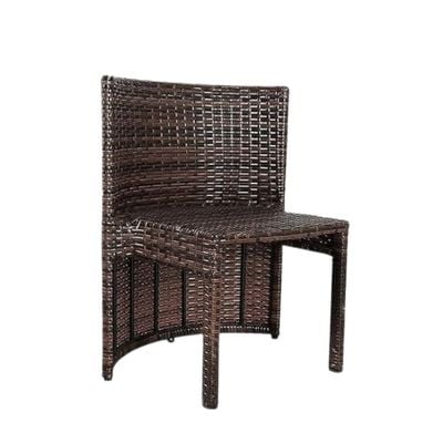 Kustom Deco 3-Piece Patio Bistro Set, Woven Rattan Furniture with Round Glass Table, 2 Cushioned Chairs, Brown L65 x W65 x H75 - Brown