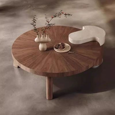 Round Coffee Table real Wood 106cm