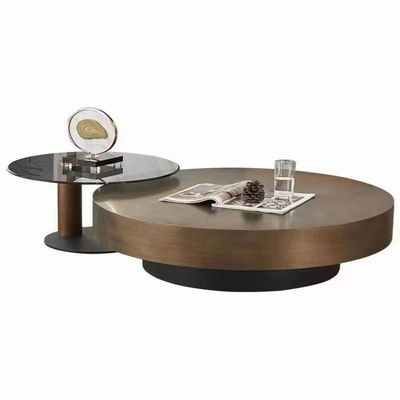Coffee Table With Free Side Table Matt Gold 90cm