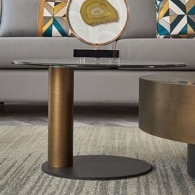 Coffee Table With Free Side Table Matt Gold 90cm