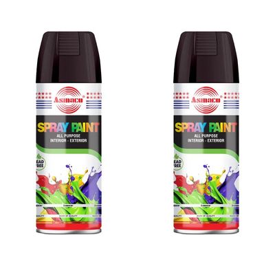 Asmaco Spray Paint - Black - 400 Ml - Set of 02
