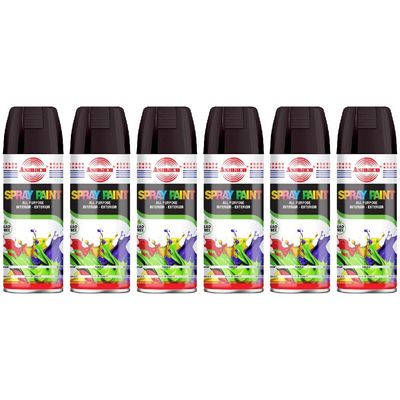 Asmaco Spray Paint - Black - 400 Ml - Set of 06