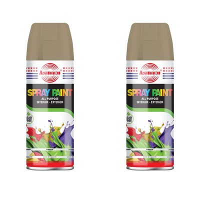 Asmaco Spray Paint - Bright Gold - 400 Ml - Set of 02