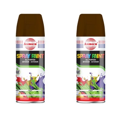 Asmaco Spray Paint - Brown - 400 Ml - Set of 02