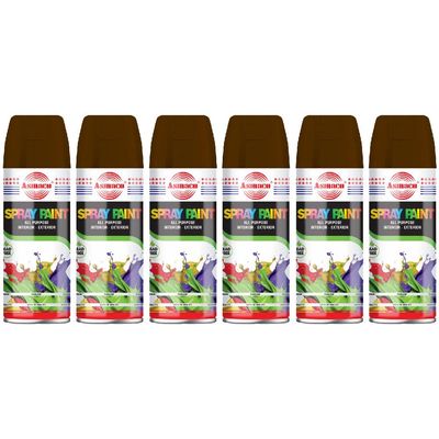 Asmaco Spray Paint - Brown - 400 Ml - Set of 06