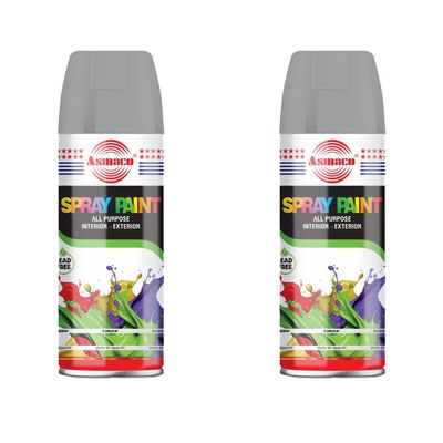Asmaco Spray Paint - Chrome Silver - 400 Ml - Set of 02