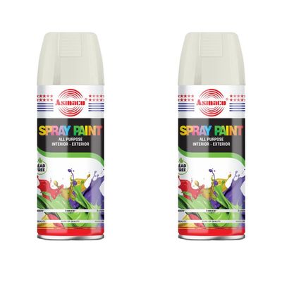 Asmaco Spray Paint - Cream - 400 Ml - Set of 02