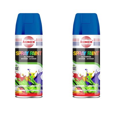 Asmaco Spray Paint - Dark Blue - 400 Ml - Set of 02