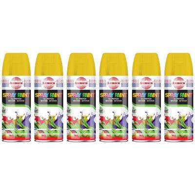 Asmaco Spray Paint - Deep Yellow - 400 Ml - Set of 06