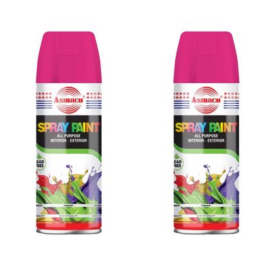 Asmaco Spray Paint - Fluo Magenta - 400 Ml - Set of 02