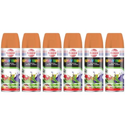 Asmaco Spray Paint - Fluo Orange Yellow - 400 Ml - Set of 06