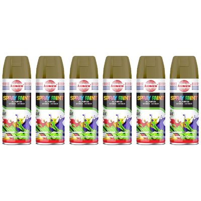 Asmaco Spray Paint - Gold - 400 Ml - Set of 06