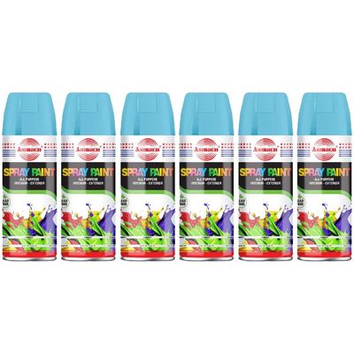 Asmaco Spray Paint - Light Blue - 400 Ml - Set of 06
