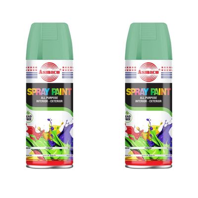 Asmaco Spray Paint - Light Green - 400 Ml - Set of 02