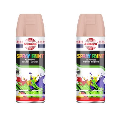 Asmaco Spray Paint - Light Pink - 400 Ml - Set of 02