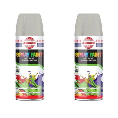 Asmaco Spray Paint - Light Yellow Gray - 400 Ml - Set of 02