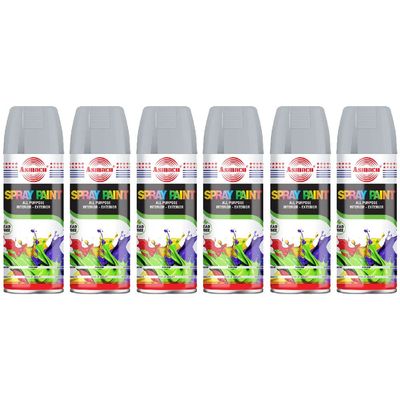 Asmaco Spray Paint - Matt Silver - 400 Ml - Set of 06