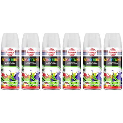 Asmaco Spray Paint - Matt White - 400 Ml - Set of 06