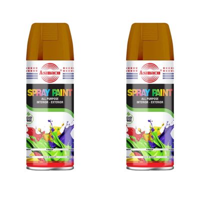 Asmaco Spray Paint - Ocher Brown - 400 Ml - Set of 02