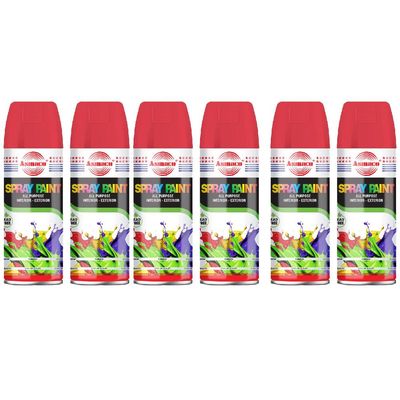 Asmaco Spray Paint - Red - 400 Ml - Set of 06