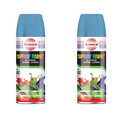 Asmaco Spray Paint - Red Blue - 400 Ml - Set of 02