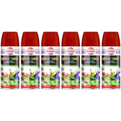 Asmaco Spray Paint - Red Oxide - 400 Ml - Set of 06