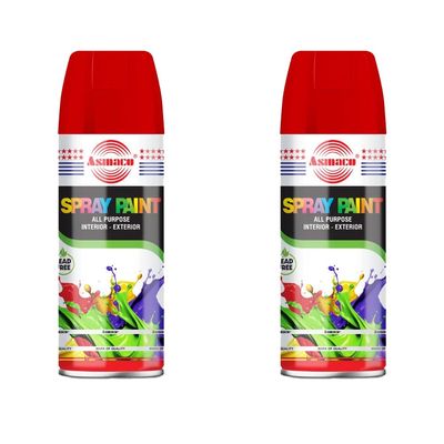 Asmaco Spray Paint - Signal Red - 400 Ml - Set of 02
