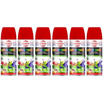 Asmaco Spray Paint - Signal Red - 400 Ml - Set of 06