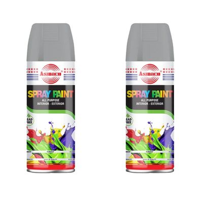 Asmaco Spray Paint - Silver - 400 Ml - Set of 02