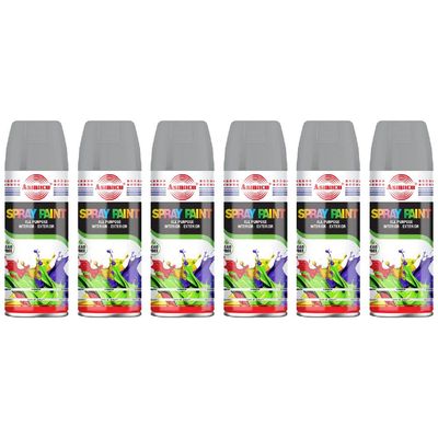 Asmaco Spray Paint - Silver - 400 Ml - Set of 06