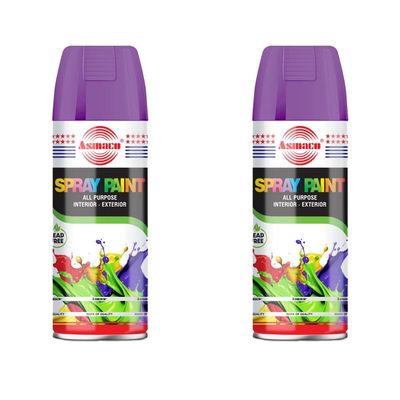 Asmaco Spray Paint - Violet - 400 Ml - Set of 02