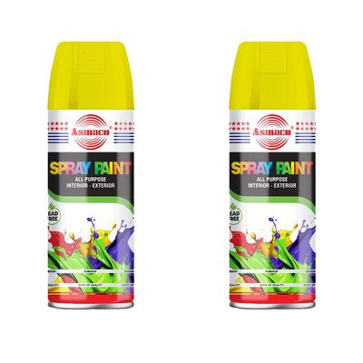 Asmaco Spray Paint - Yellow - 400 Ml - Set of 02