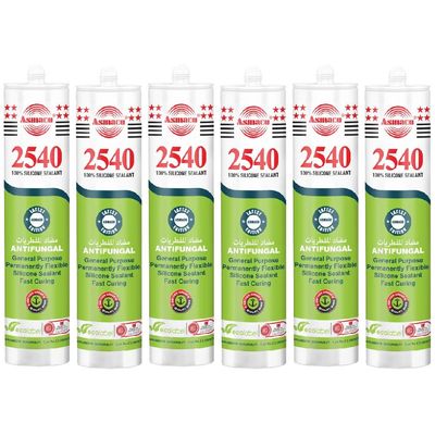 Asmaco 2540 Silicone Sealant - Clear - 280 Ml - Set of 06