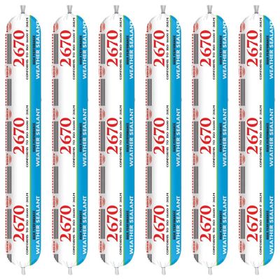 Asmaco 2670 Silicone Sealant - Black - 600 Ml - Set of 06