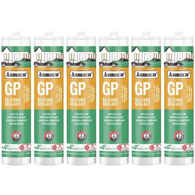 Asmaco Gp Silicone Sealant - Cream - 280 Ml - Set of 06