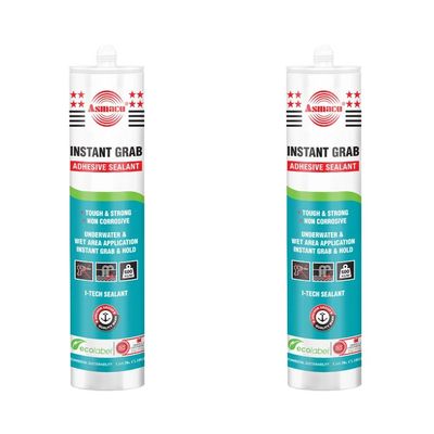 Asmaco Instantgrab Adhesive Sealant - White - 280 Ml - Set of 02