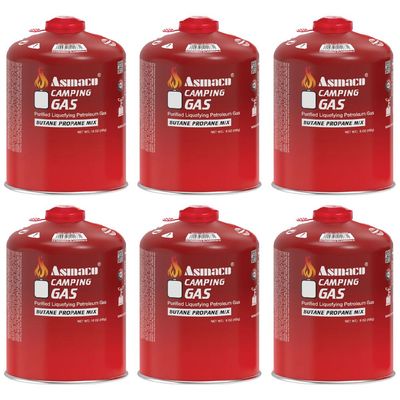 Asmaco Camping Gas Butane Portable Propane Mix - 450G - Set of 06
