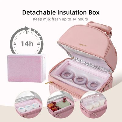 Sunveno Breastmilk Cooler Bag with Detachable Insulation Box Set - Pink