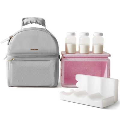 Sunveno Breastmilk Cooler Bag with Detachable Insulation Box Set - Grey