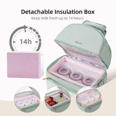 Sunveno Breastmilk Cooler Bag with Detachable Insulation Box Set - Green