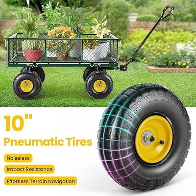 Egardenkart Garden Utility Cart, 360kg Load Capacity, Mesh Basket, Foldable, Steel, Rotatable Handle, Quick Assembly (Green)
