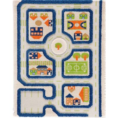 IVI 3D Play Carpet, Traffic Blue Design - Small Size (113cm x 80cm)