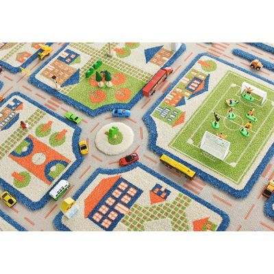 IVI 3D Play Carpet, Traffic Blue Design - Large Size (180cm x 134cm)
