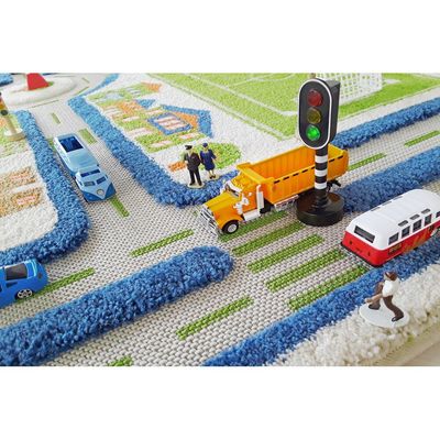 IVI 3D Play Carpet, Traffic Blue Design - Large Size (180cm x 134cm)