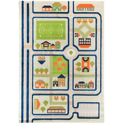 IVI 3D Play Carpet, Traffic Blue Design - XLarge Size (230cm x 160cm)