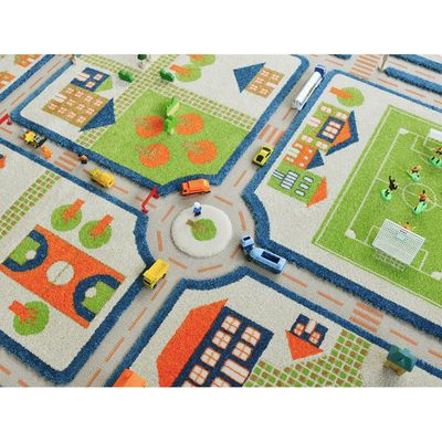 IVI 3D Play Carpet, Traffic Blue Design - XLarge Size (230cm x 160cm)