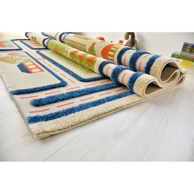 IVI 3D Play Carpet, Traffic Blue Design - XLarge Size (230cm x 160cm)